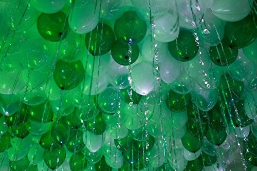 Evisha HD Big Size 50 pcs Metallic | Latex Balloons | Theme Party, Party Decoration | Birthday Party Balloons | Balloons for Party Decoration (Green White) - Image 4