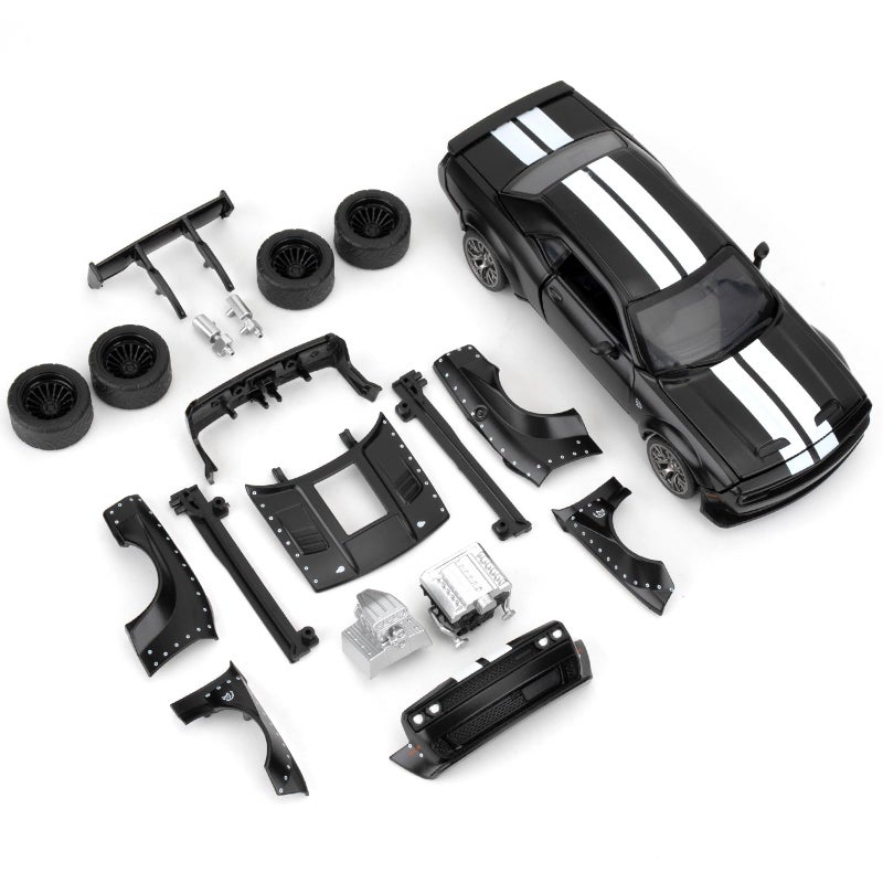 LOVEPOSELY 136 Take Apart Assembled Car Model for 2022 Dodge Challenger SRT Hellcat Diecast Toy DIY Zinc Alloy Vehicle Toy Kit Educational Building Toys Cars Birthday Gift for Children Black - Image 2