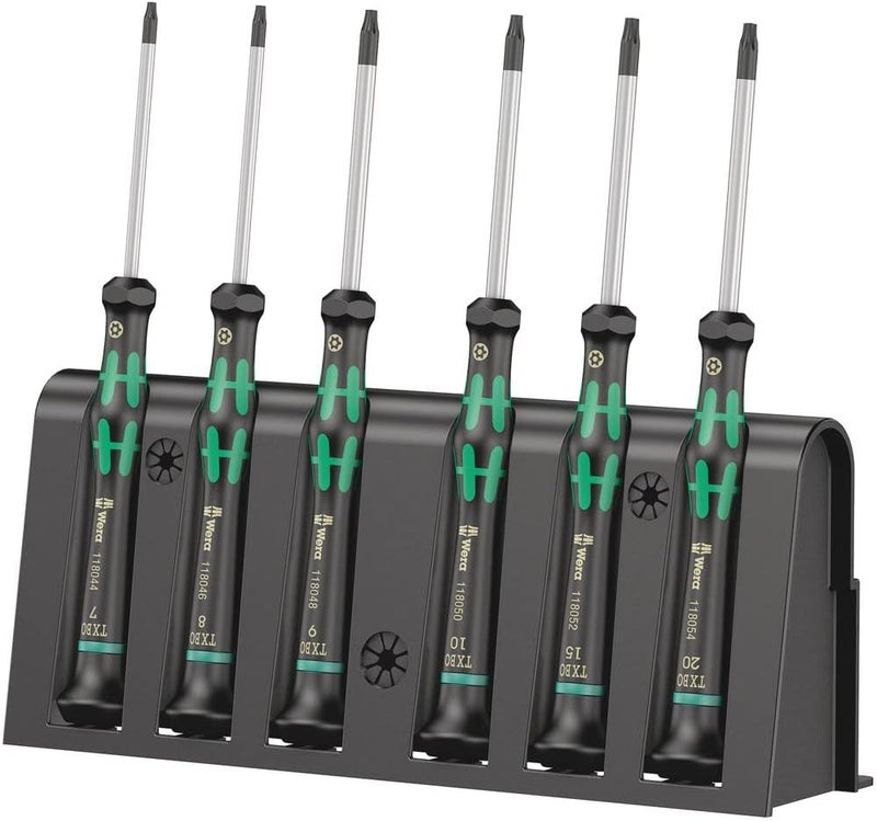Wera Kraftform Micro Torx-Pin Screwdriver Set with Plastic Rack - 6 Pieces - Image 1