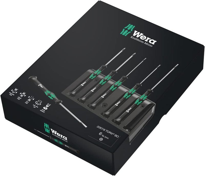 Wera Kraftform Micro Torx-Pin Screwdriver Set with Plastic Rack - 6 Pieces - Image 2