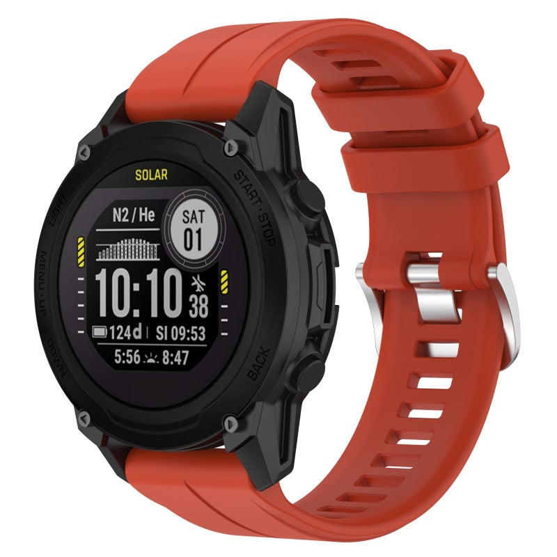 S-TOP For  Garmin Descent G1 Solar Letel 22mm Solid Color Silicone Watch Band(Red) - Image 1