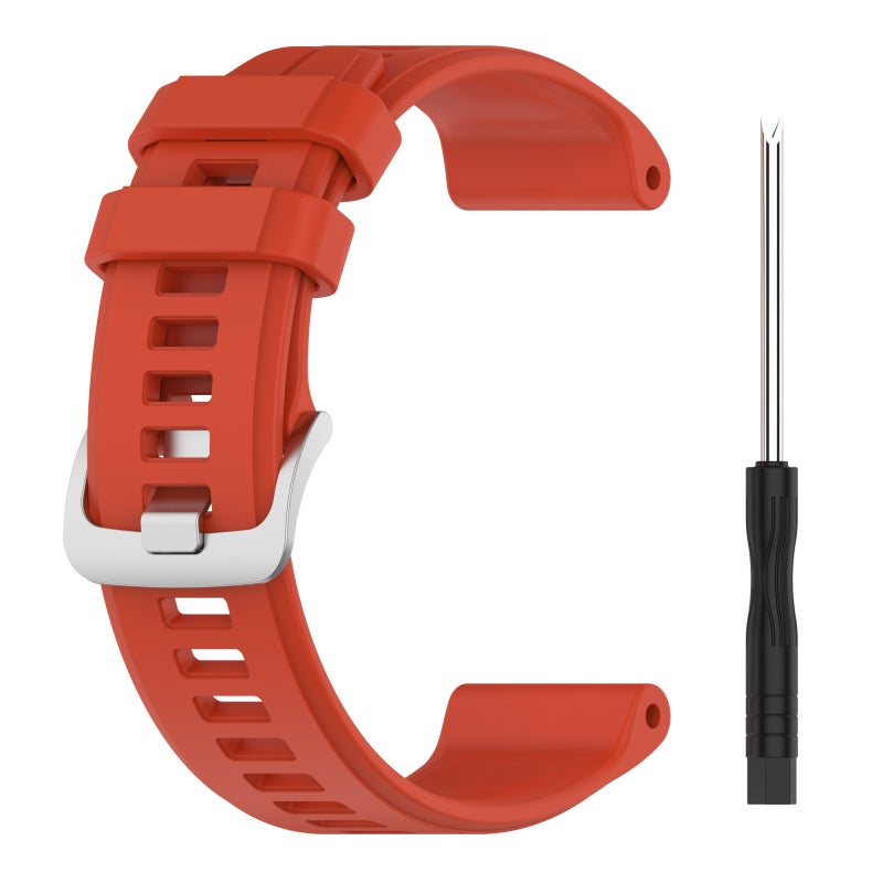 S-TOP For  Garmin Descent G1 Solar Letel 22mm Solid Color Silicone Watch Band(Red) - Image 3