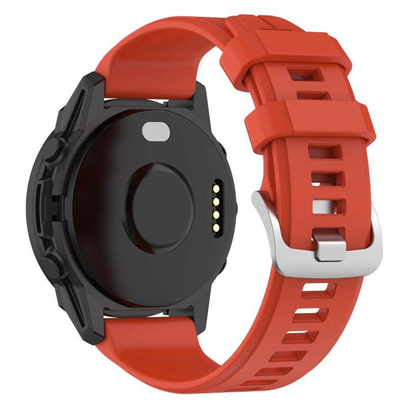 S-TOP For  Garmin Descent G1 Solar Letel 22mm Solid Color Silicone Watch Band(Red) - Image 2