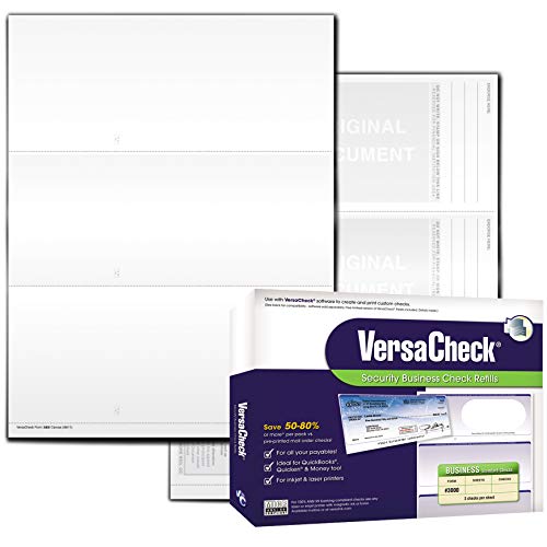 VersaCheck Security Business Check Refills: Form #3000 Business Standard - White Canvas - 250 Sheets - Image 1