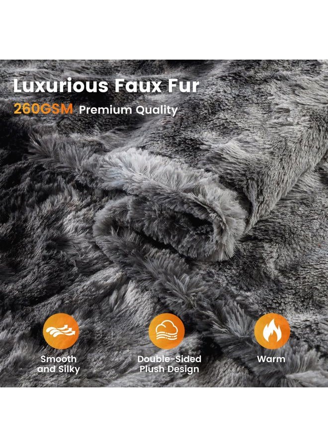 WOOMER Heated Throw Electric Throw 50"x 60", Soft Faux Fur Fast Heating Blanket, 4 Heating Levels & 4H Auto Off, Machine Washable, Over-Heat Protection - Image 2