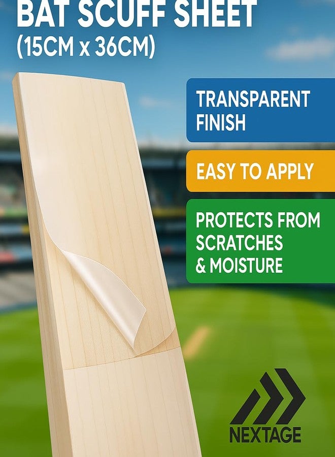 Nextage Cricket Bat Scuff Sheet (15cm x 36cm) - Transparent, Durable & Waterproof Protective Cover, Anti-Scratch & Anti-Scuff Tape for Leather & Tennis Ball Cricket, Bat Protection Film (3) - Image 4