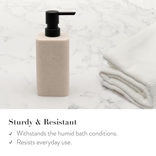 ZCCZ Beige Bathroom Accessory Sets, 4 Pieces Bathroom Accessories Complete Set Vanity Countertop Accessory Set, Includes Lotion Dispenser Soap Pump, Tumbler, Toothbrush Holder and Tray - Image 4