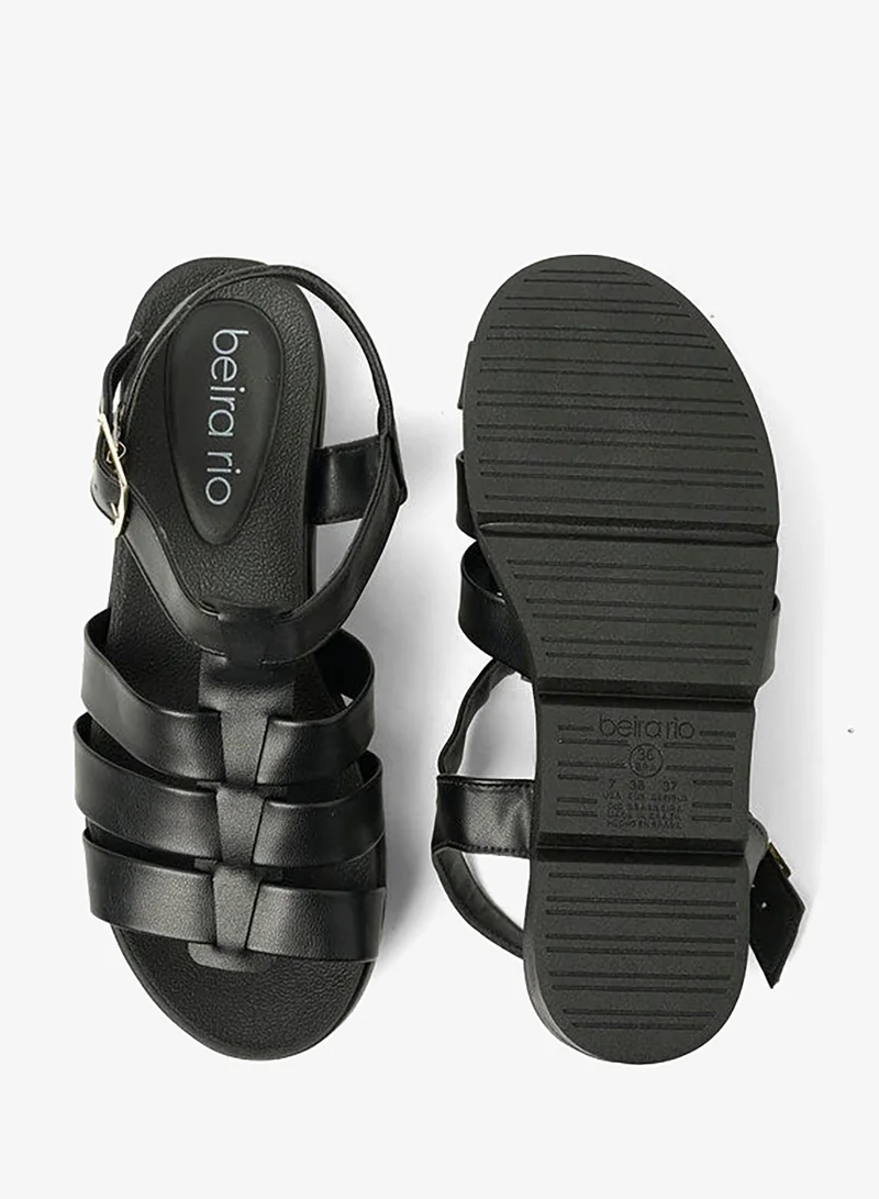 Beira Rio Black Flat Sandals for Women – Stylish Ladies Flat Sandals & Comfortable Flat Slippers for Women | Best Price UAE