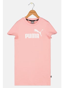PUMA Kids Girl Sportswear Fit Brand Logo T-Shirt Dress, Pink  - Image 1