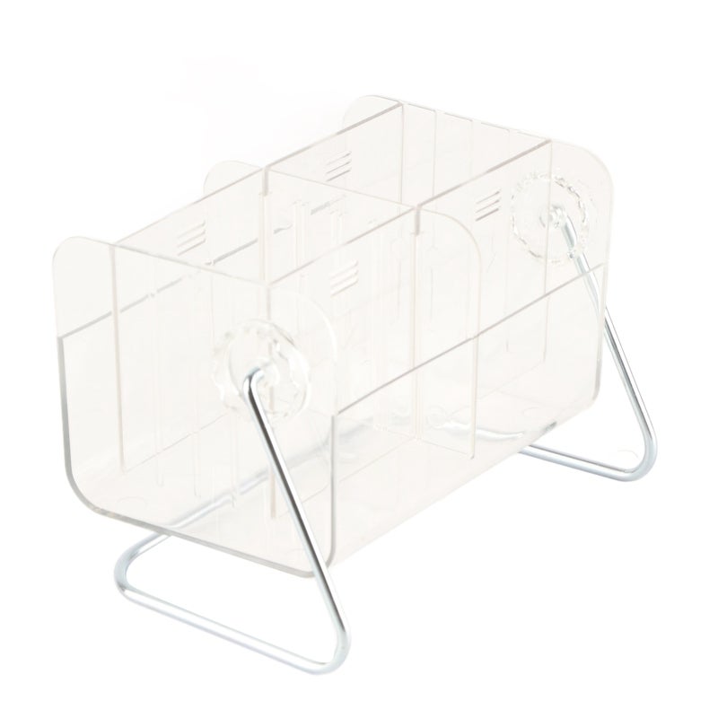 Clear Plastic Remote Control Holder Adjustable Height Metal Bracket Transparent Storage Box - Anti-Scratch Rubber Pads Desk Organizer for Home Office School Desktop Organization - Image 3