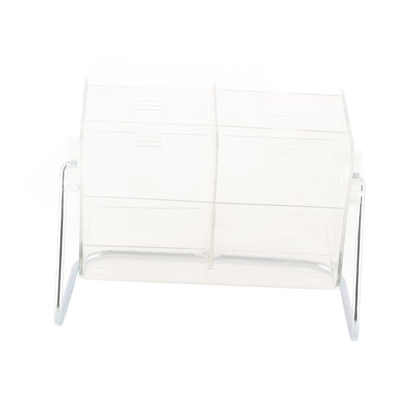 Clear Plastic Remote Control Holder Adjustable Height Metal Bracket Transparent Storage Box - Anti-Scratch Rubber Pads Desk Organizer for Home Office School Desktop Organization - Image 1