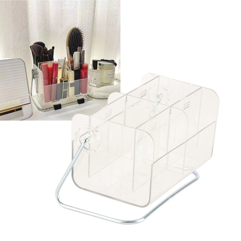 Clear Plastic Remote Control Holder Adjustable Height Metal Bracket Transparent Storage Box - Anti-Scratch Rubber Pads Desk Organizer for Home Office School Desktop Organization - Image 5