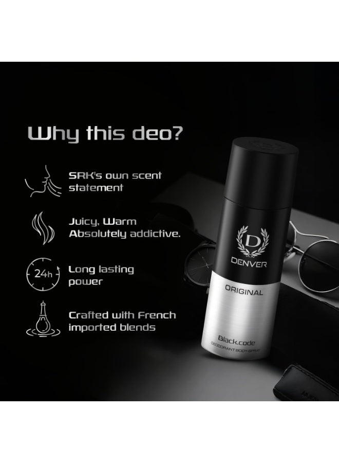 DENVER Black Code Deo - 150ML | Long Lasting Deodorant Body Spray for Men - Image 3