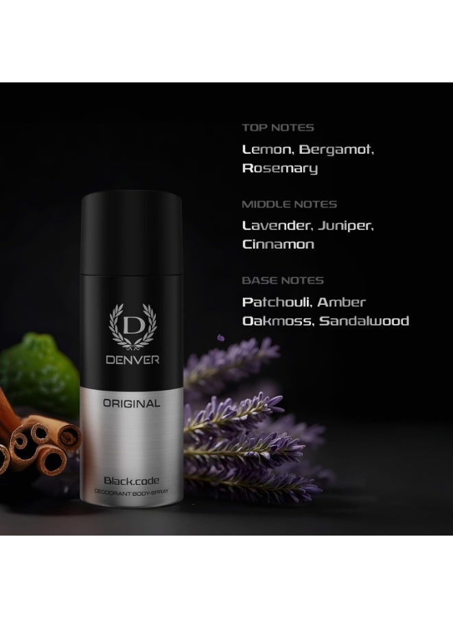DENVER Black Code Deo - 150ML | Long Lasting Deodorant Body Spray for Men - Image 4