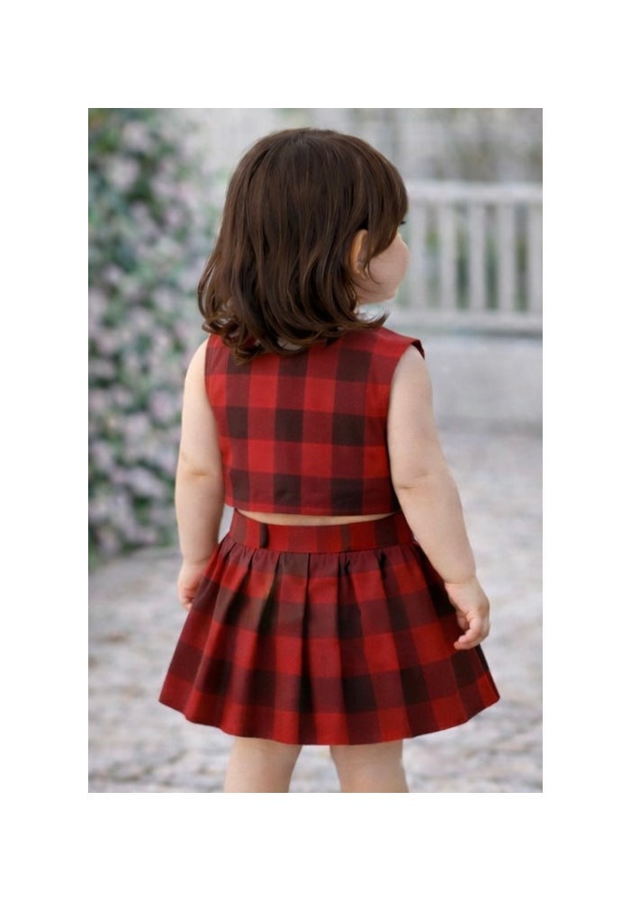 Cherry Noir Check Dress for Girls