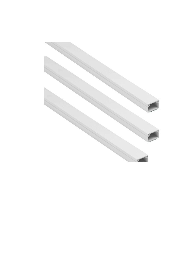 90cm Square Cable Box Self Adhesive PVC Trunking White Wall Cord Cover Cable Concealer On-Wall Wire Cover Paintable Cable Management Raceway to Hide Wires - Pack of 3 (3pcs - 10x10x900mm)  - Image 3