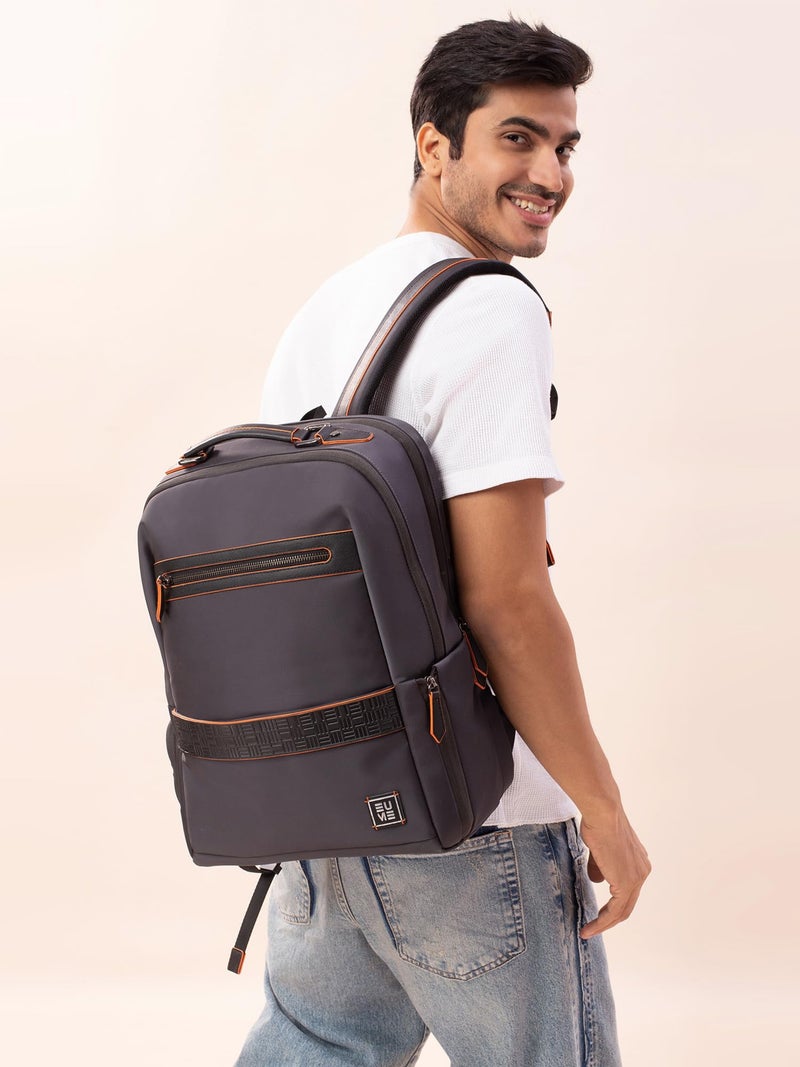 EUME Alpha 27L Laptop Bag for Men,Volcanic Grey | 2 Large Compartment Office Laptop Backpacks | Fits Up to 16" Laptop | Nylon Fabric | Travel Bag | Bagpacker Bag for Men and Women - Image 2