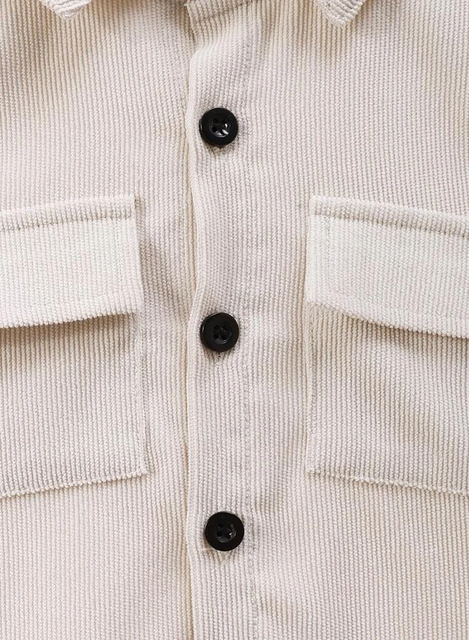 تايك تو قميص بأزرار سادة للأولاد بتفاصيل جيب