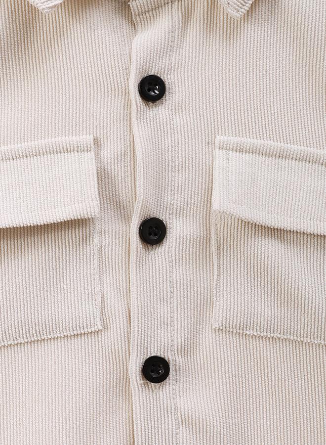 تايك تو قميص بأزرار سادة للأولاد بتفاصيل جيب - Image 3