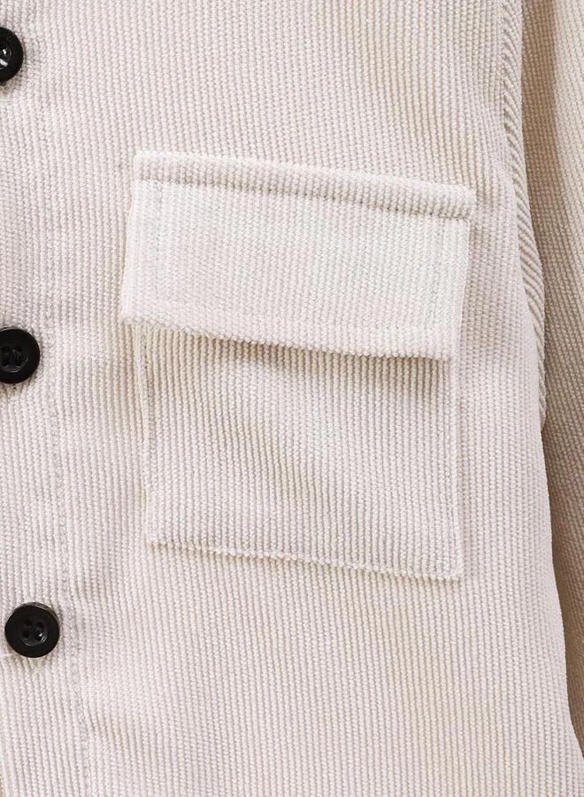 تايك تو قميص بأزرار سادة للأولاد بتفاصيل جيب