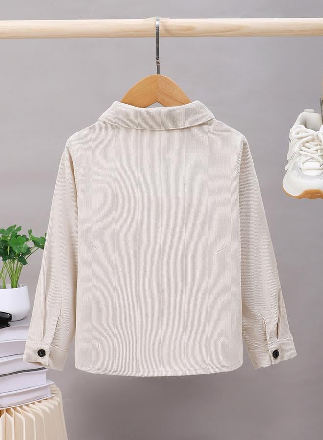 تايك تو قميص بأزرار سادة للأولاد بتفاصيل جيب - Image 2