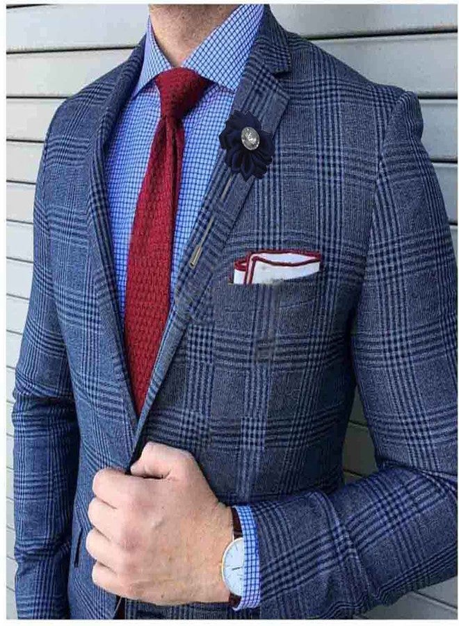 Sullery Men's Crystal Blue Blue Brass Brooch For Men And Boys - Image 3