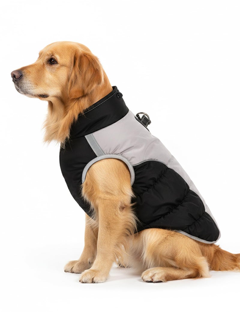 AURUZA Dog Coat, Warm Dog Winter Coat Waterproof Small Dogs Jacket with Harness Built Reflective Pet Vest with Zipper for Medium Dogs Windproof Pet Fleece Puffer Vest Snow Jacket for Cold Weather - Image 1