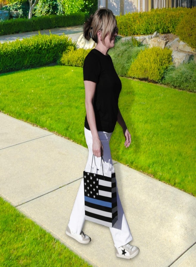 Havercamp Police Gift Bag! Thin Blue Line Party Bags make gift-giving exceptional! Perfect for Police Academy graduation gifts. Durable, Medium with Tissue Paper - Image 5