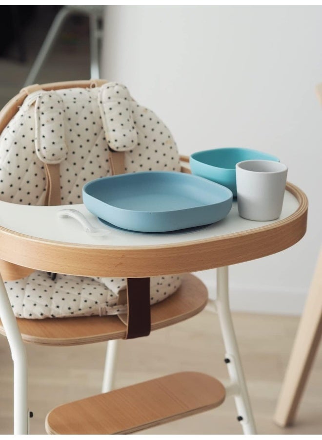 BEABA Béaba Silicone 4-Piece Dishware - 100% Silicone Baby Plate Set, Baby Bowls - Includes Baby Plate, Baby Bowl, Baby Cup, 2nd Stage Silicone Spoon - Image 4