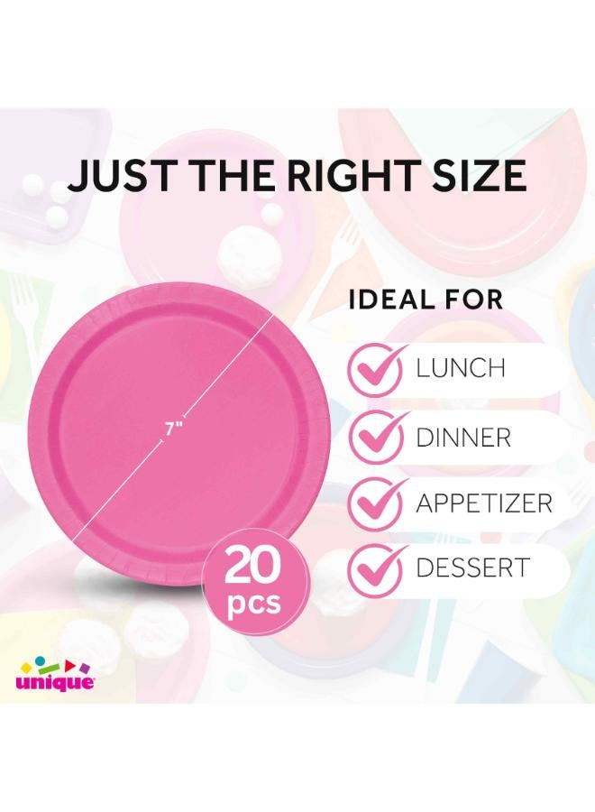 Unique Hot Pink Round Plate 7" - Image 2