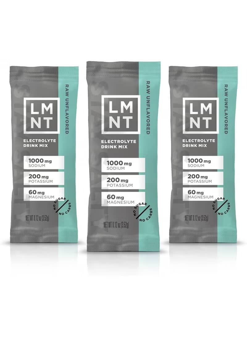 LMNT Zero Sugar Electrolyte Drink - Raw Unflavored - 30 Count - Image 1