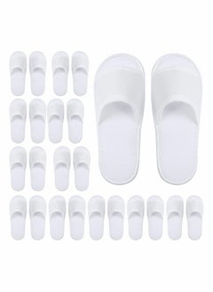 Disposable Spa Slippers, Closed Toe White Slippers Spa Hotel Guest Slippers for Girls Women and Men, 12 Pairs