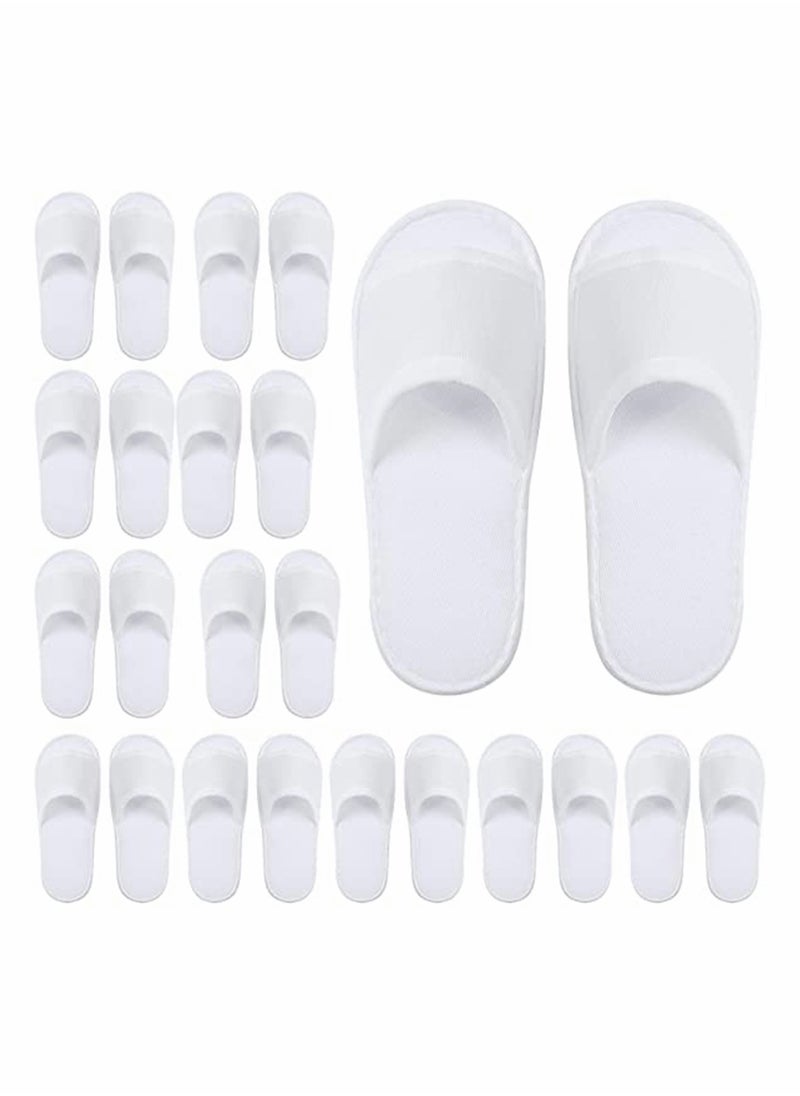 Excefore - Disposable Spa Slippers, Closed Toe White Slippers Spa Hotel Guest Slippers for Girls Women and Men, 12 Pairs - Image 1
