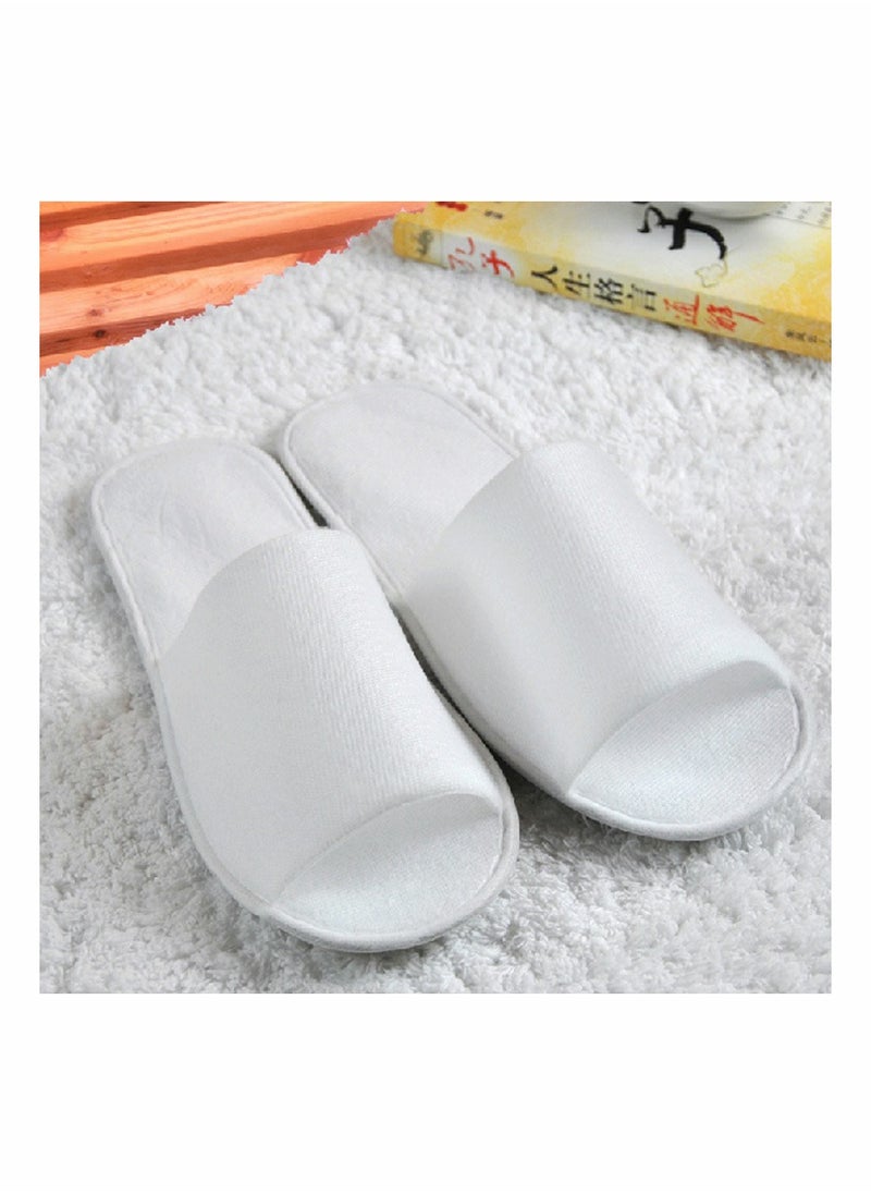 Excefore - Disposable Spa Slippers, Closed Toe White Slippers Spa Hotel Guest Slippers for Girls Women and Men, 12 Pairs - Image 1