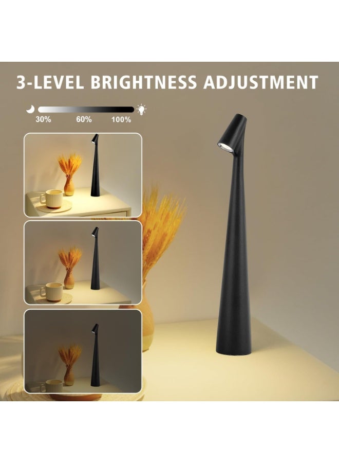 مصباح طاولة LED يعمل باللمس – قابل لإعادة الشحن – محمول – إضاءة قابلة للتعتيم – تصميم بسيط – مناسب للمطاعم وغرف النوم والنزهات الخارجية - Image 4