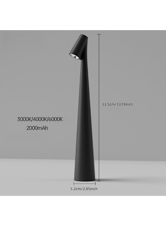 مصباح طاولة LED يعمل باللمس – قابل لإعادة الشحن – محمول – إضاءة قابلة للتعتيم – تصميم بسيط – مناسب للمطاعم وغرف النوم والنزهات الخارجية - Image 2