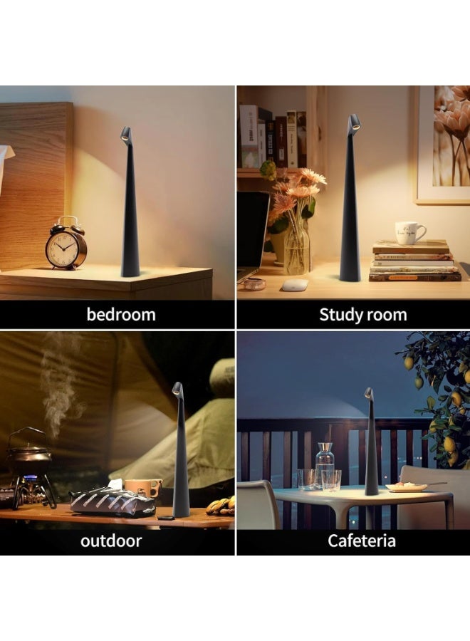 مصباح طاولة LED يعمل باللمس – قابل لإعادة الشحن – محمول – إضاءة قابلة للتعتيم – تصميم بسيط – مناسب للمطاعم وغرف النوم والنزهات الخارجية - Image 3