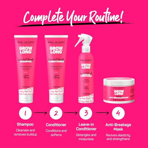 Marc Anthony Leave-In Conditioner Spray & Detangler, Grow Long Biotin, 2-pack - Anti-Frizz Deep Conditioner For Split Ends & Breakage - Vitamin E, Caffeine & Ginseng for Curly, Dry & Damaged Hair - Image 5