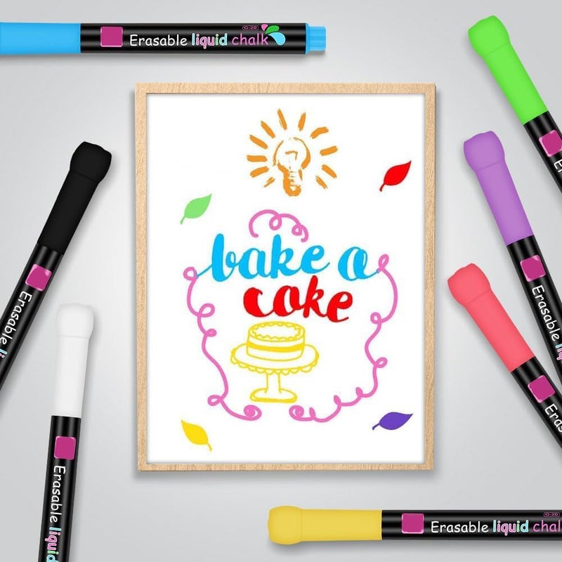 NALACAL Dry Erase Markers, 8 Pack, Fine Tip, Erasable Whiteboard Pens for Kids, Liquid Chalk Markers, Easy Wipe, Compact & Non-Toxic, Ideal for Home, School & Office - Image 5