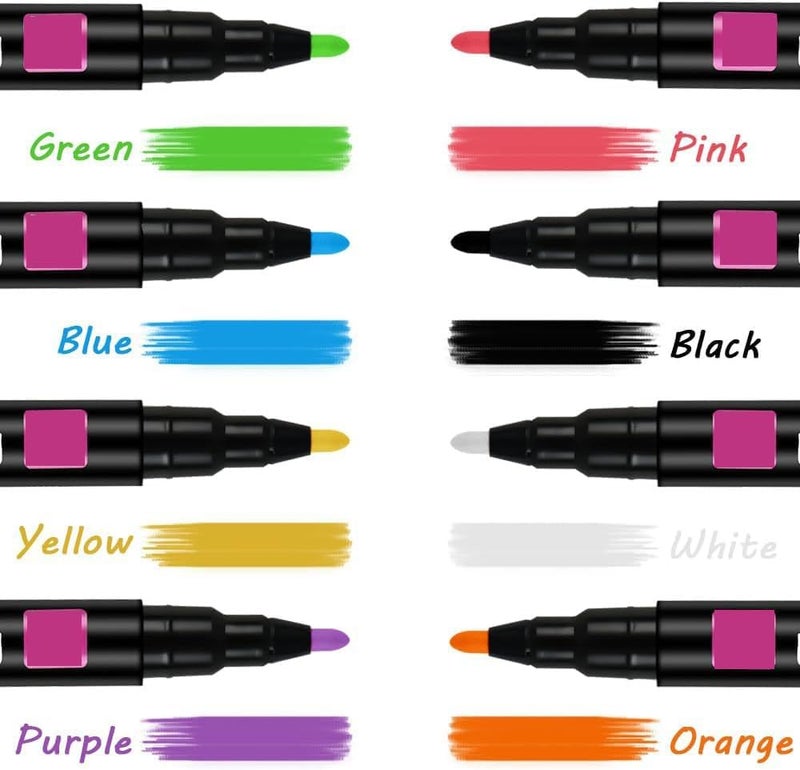 NALACAL Dry Erase Markers, 8 Pack, Fine Tip, Erasable Whiteboard Pens for Kids, Liquid Chalk Markers, Easy Wipe, Compact & Non-Toxic, Ideal for Home, School & Office - Image 2