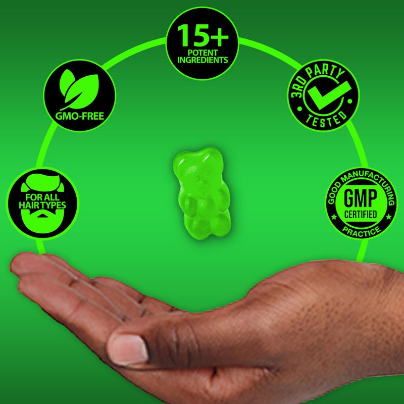 BBS BEST BEARD STUFF Best Beard Stuff Beard Growth Vitamins - Biotin Gummies for Beard & Hair Growth â€“ Maximum Strength 620,000mcg Biotin with Collagen, MSM, Keratin & Bamboo Extract - Image 3