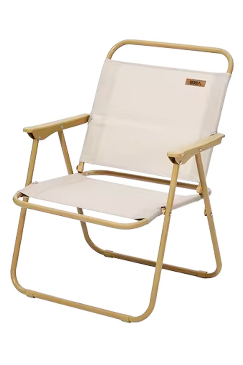 لينجوي كرسي تخييم خارجي قابل للطي مع مسند ذراع ومقبض بلاستيكي - Image 1