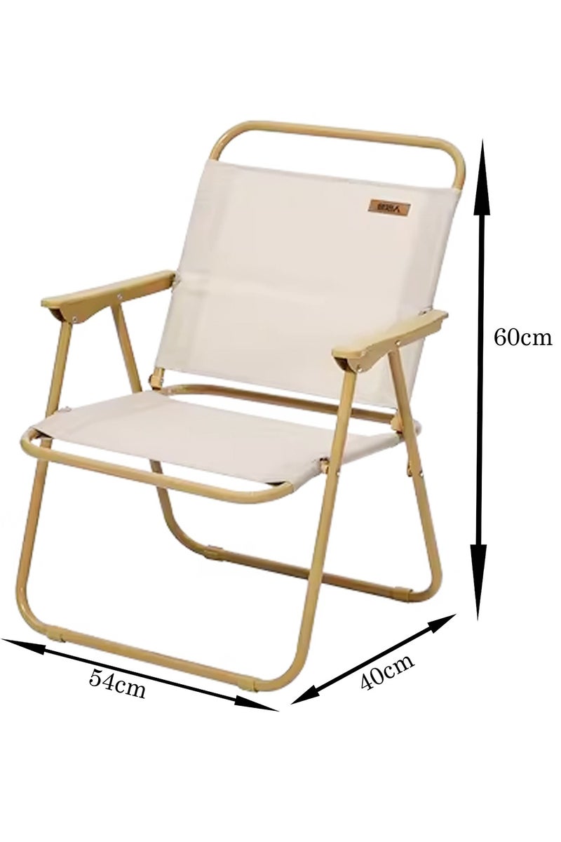 لينجوي كرسي تخييم خارجي قابل للطي مع مسند ذراع ومقبض بلاستيكي - Image 5