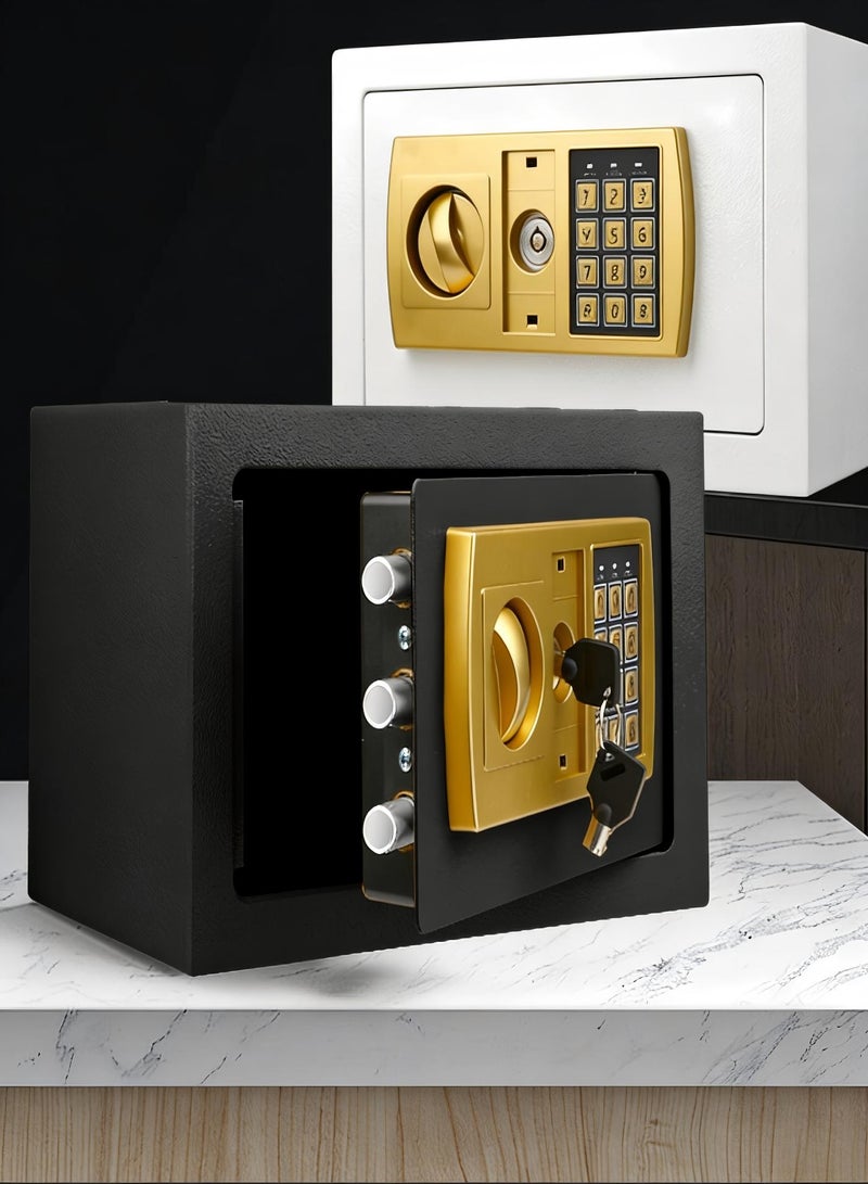AiheArron New 10.8L Safe for Home Use, Digital Cash Box with Password and Key, Suitable for Storing Cash, Documents, Jewelry, and Passports at Home, Business, Office, and Hotel (Black-10.8L) - Image 2