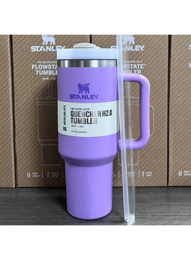 Stanley 40 Oz / 1.18 ML Flow Star Tumbler - Stylish design made of SUS 304 stainless steel with a tight lid and straw, keeps hot and cold - Image 1
