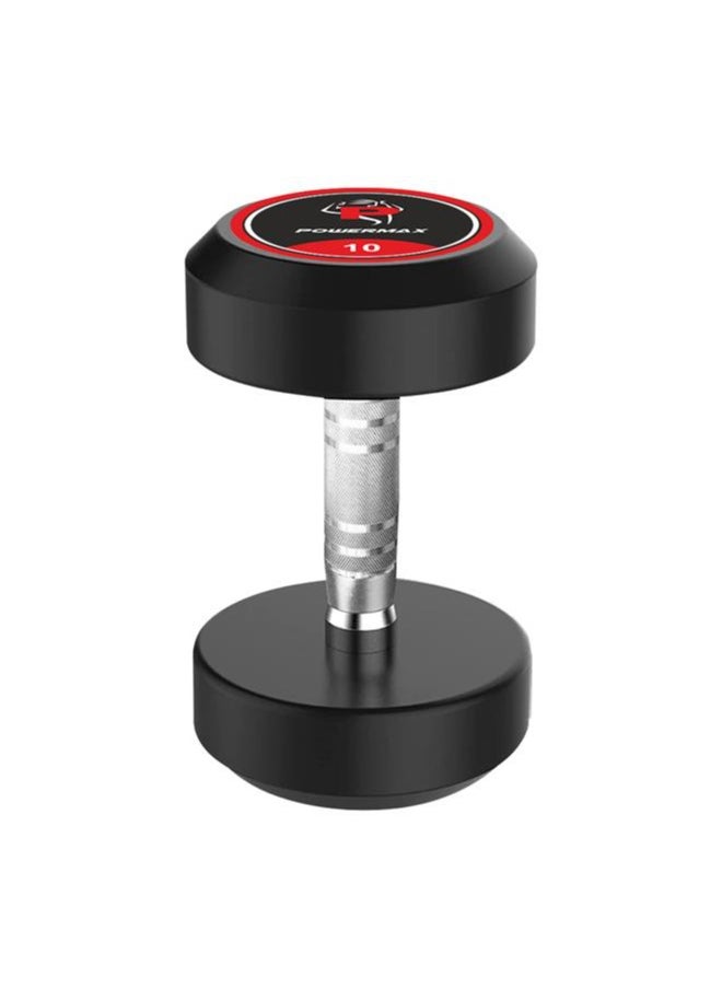 PowerMax Fitness PowerMax Fitness Rubber Coated Round Professional Dumbbell for Home Gym | dumbbell for home gym workouts| gym dumbbell | dumbbell for men-women fitness | 10kg dumbbell x 1| Black  - Image 1