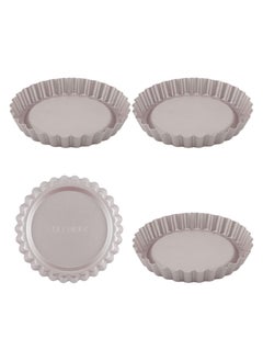 chefmade Round Tart Pan Non Stick 4 Inch 4Pcs Quiche Pan  - Image 1