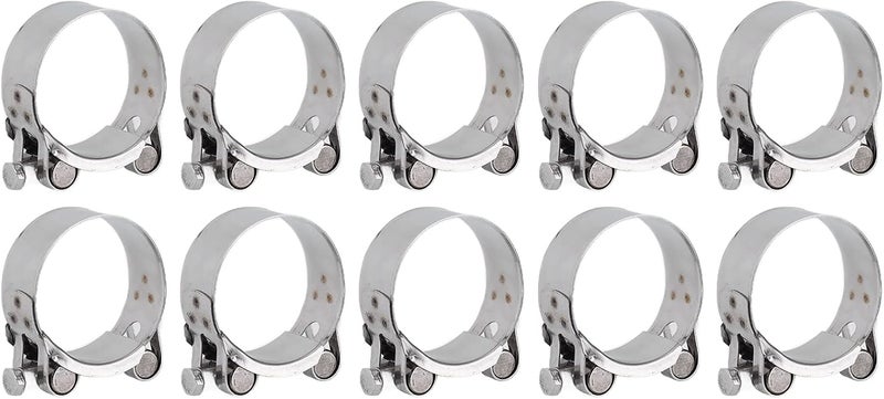 10Pcs Stainless Steel Hose Clamp Assortment Kit, 201 Stainless Steel Reinforced Full Core Galvanized Pipe Clamps for Automotive Industrial Fuel Line and Cable Fixing (40-43mm) - Image 1