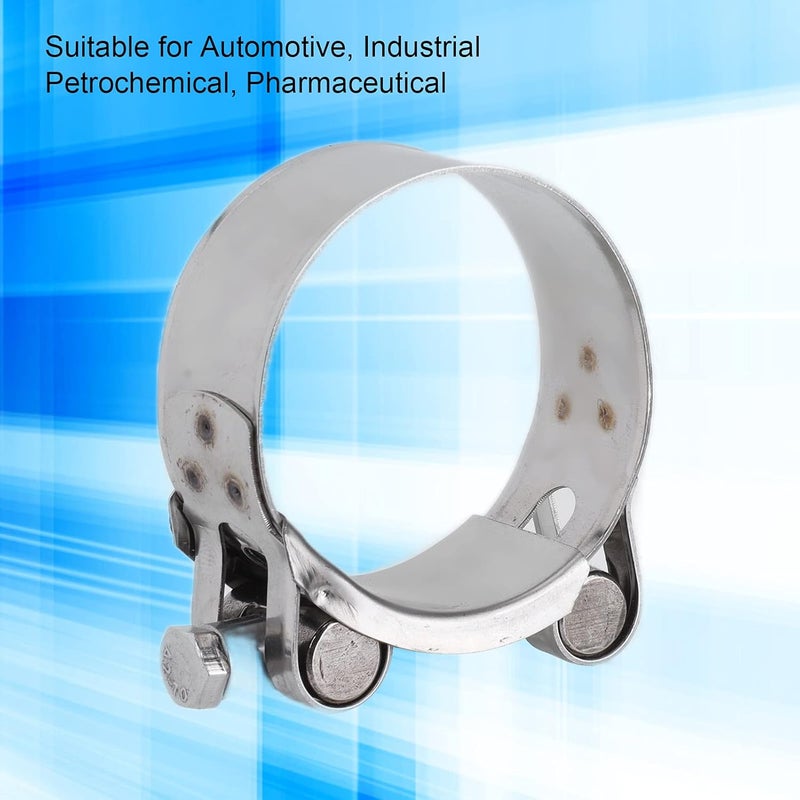 10Pcs Stainless Steel Hose Clamp Assortment Kit, 201 Stainless Steel Reinforced Full Core Galvanized Pipe Clamps for Automotive Industrial Fuel Line and Cable Fixing (40-43mm) - Image 4