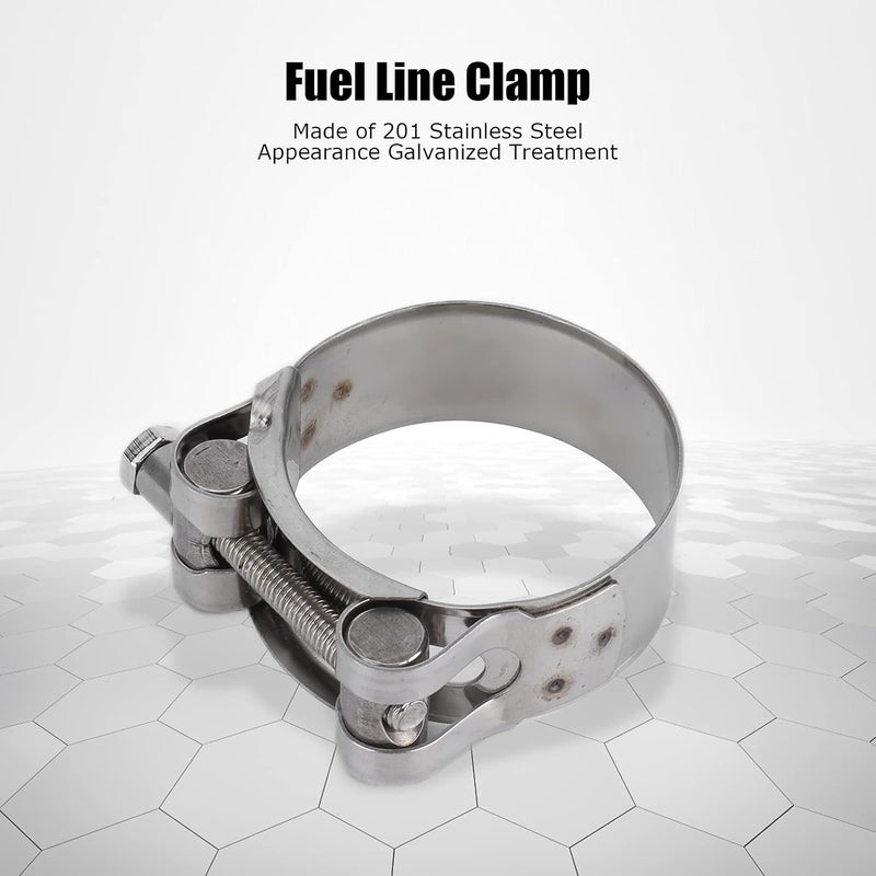 10Pcs Stainless Steel Hose Clamp Assortment Kit, 201 Stainless Steel Reinforced Full Core Galvanized Pipe Clamps for Automotive Industrial Fuel Line and Cable Fixing (40-43mm) - Image 5